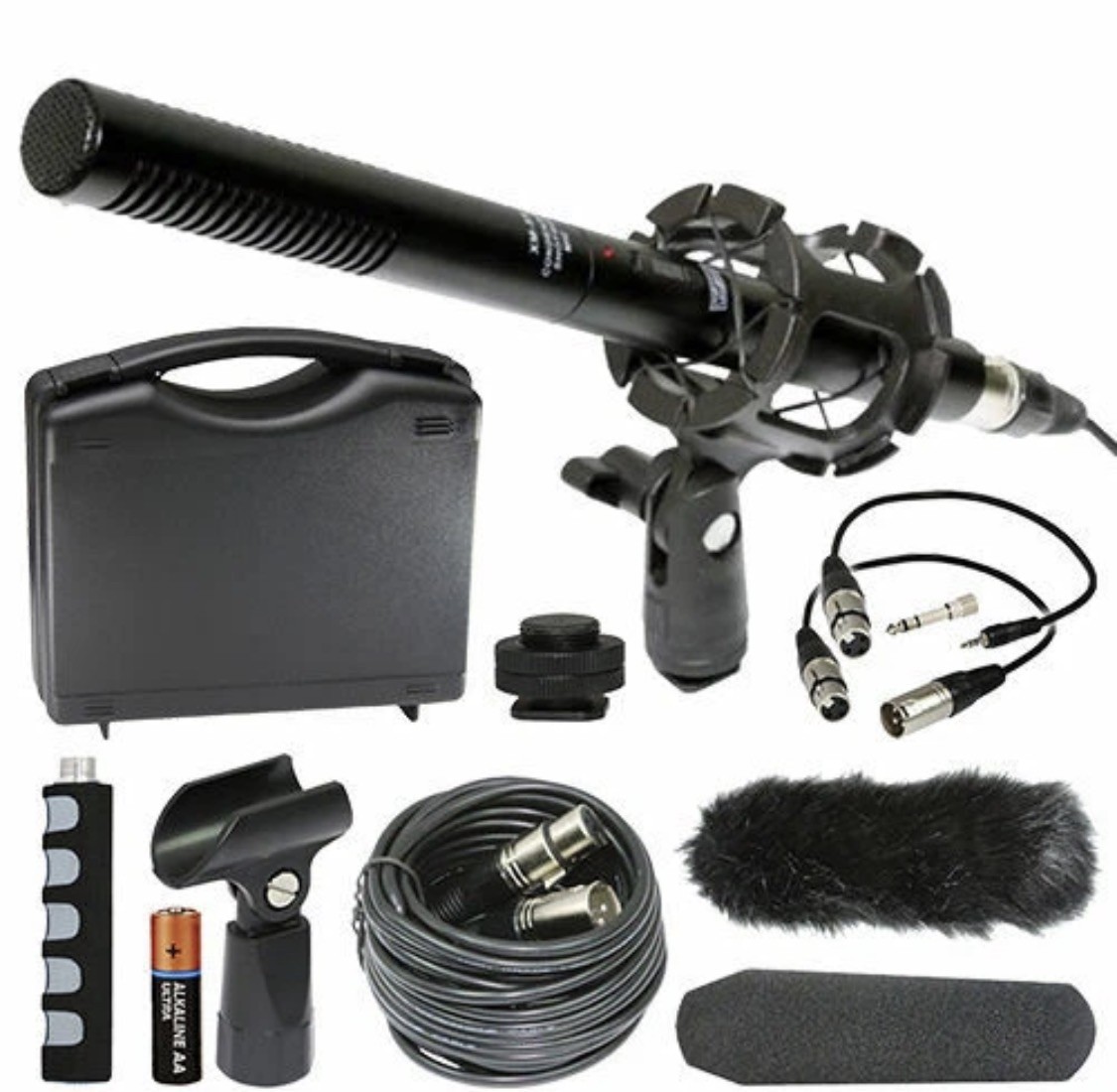 Vidpro XM-55 11" Condenser Shotgun Video DSLR Broadcast 13 Piece Microphone Kit