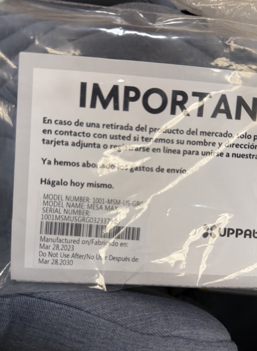UPPAbaby Mesa Max Infant Car Seat/ Base Load Leg & Robust Infant Insert Gregory