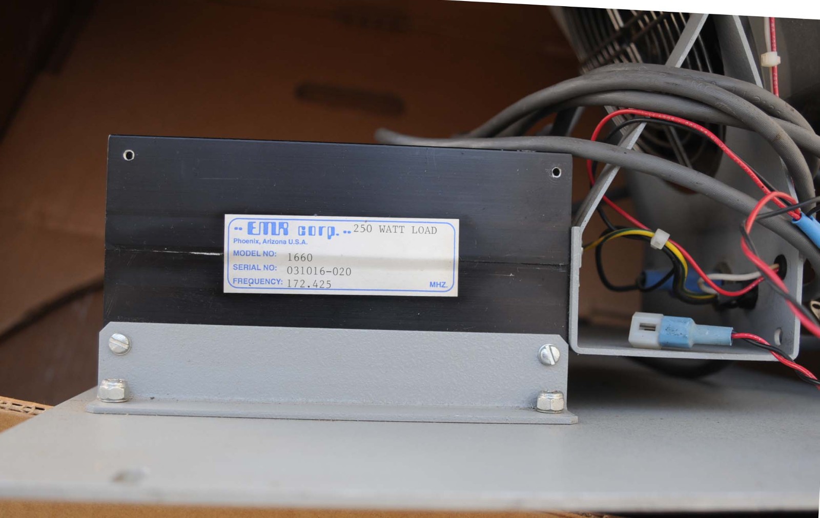 EMR Corporation RF Load Termination 250W 50Ohm With Fan (needs work)
