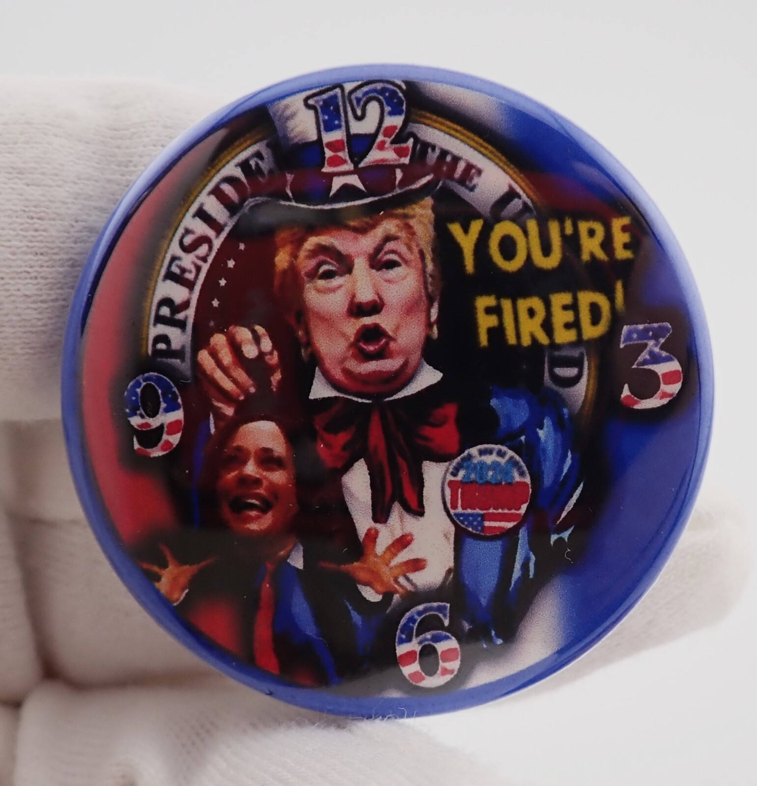 TRUMP, "Your Fired Karmella" Pin 1.75" Size Button Pinback P-53