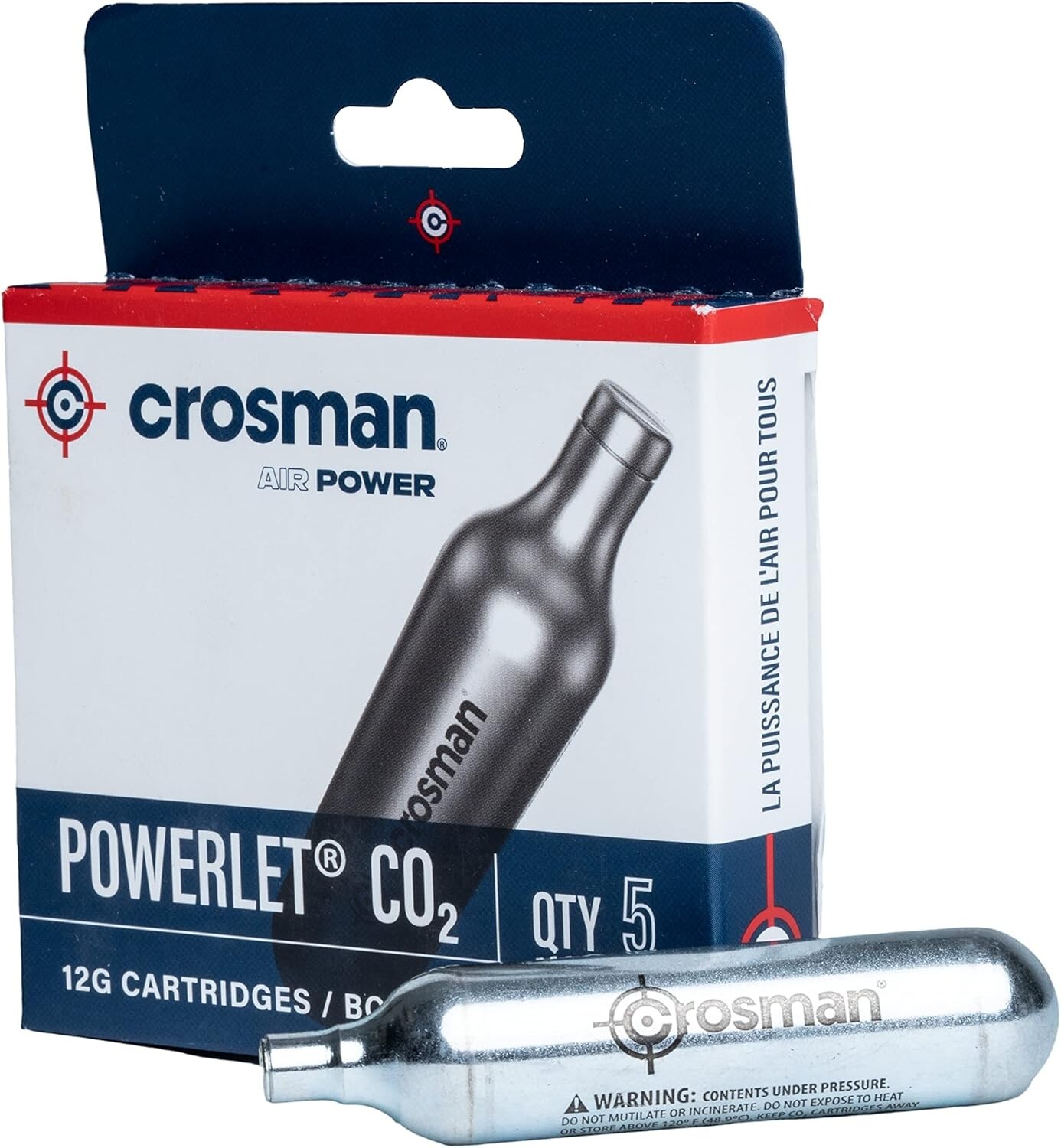 Crosman 12 Gram Co2 Powerlet Cartridges Air Gun Gas Pellet Rifle Pistol 5 Pack !