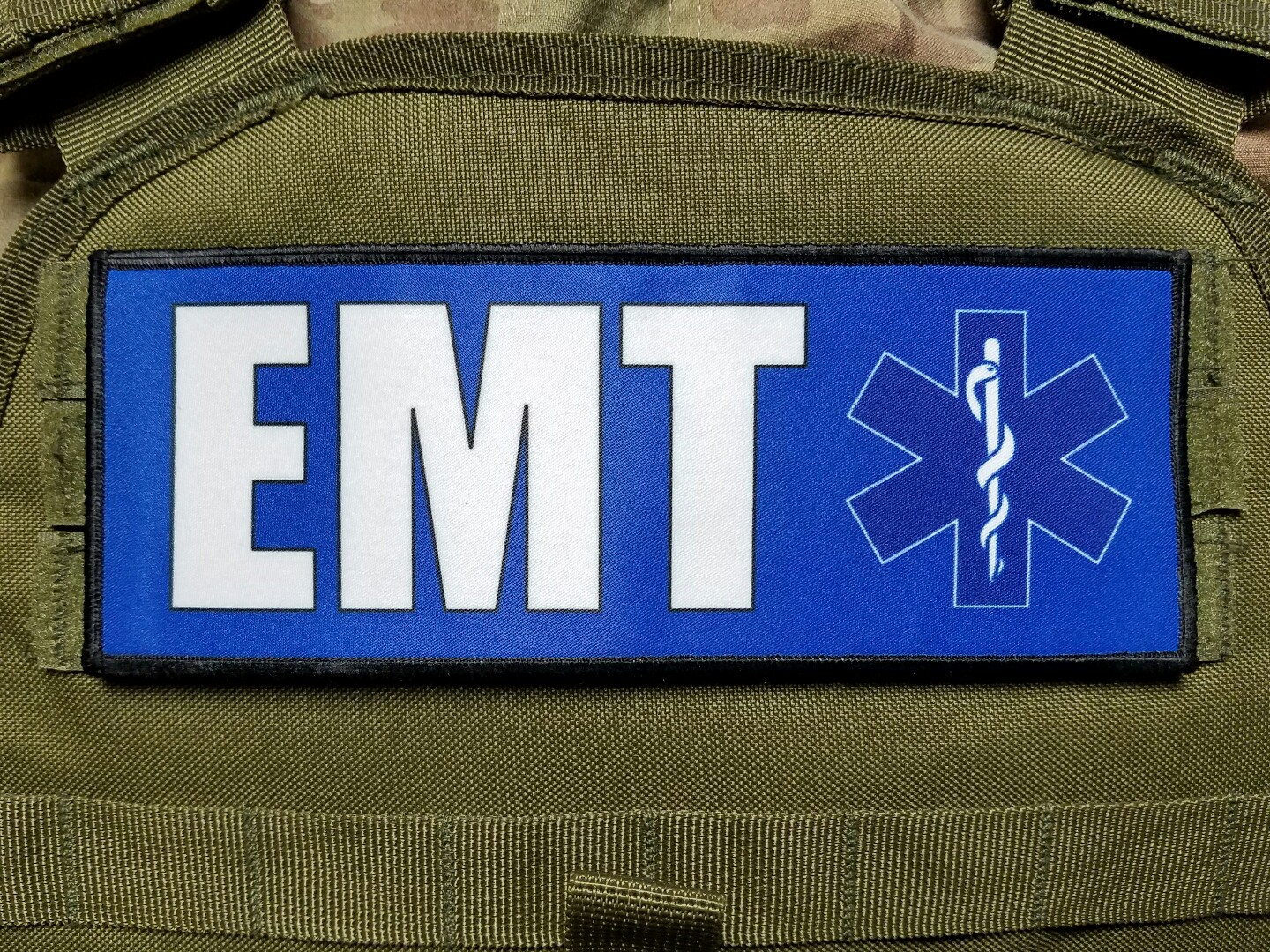 3x8" EMT Blue Medic Hook Plate Carrier  Patch EMS Ambulance