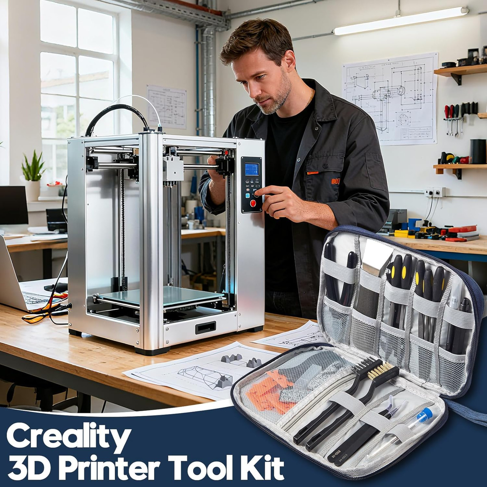 3D Printer Tool Kit 50 Pieces Compatible with FDM SLA Nozzle Cleaning Scraper