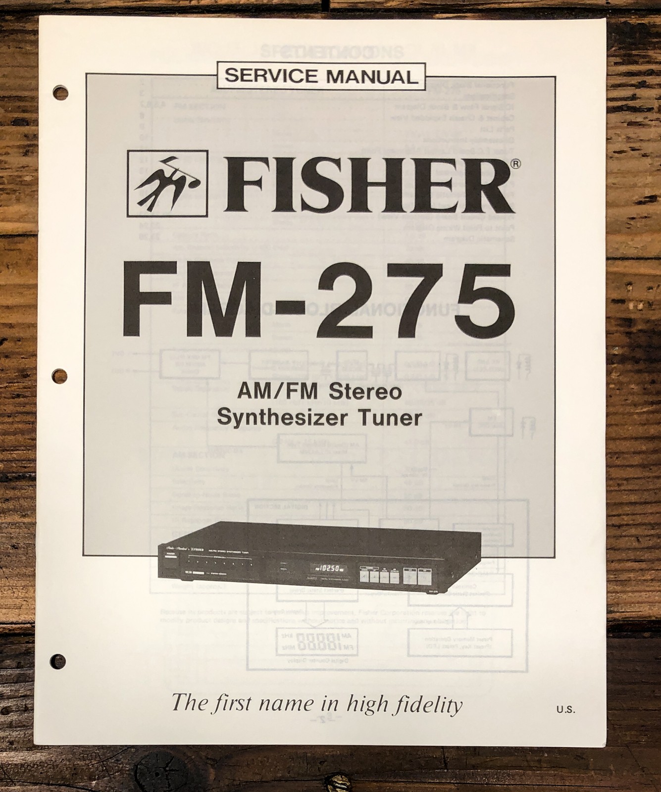 Fisher FM-275 Tuner Service Manual *Original*