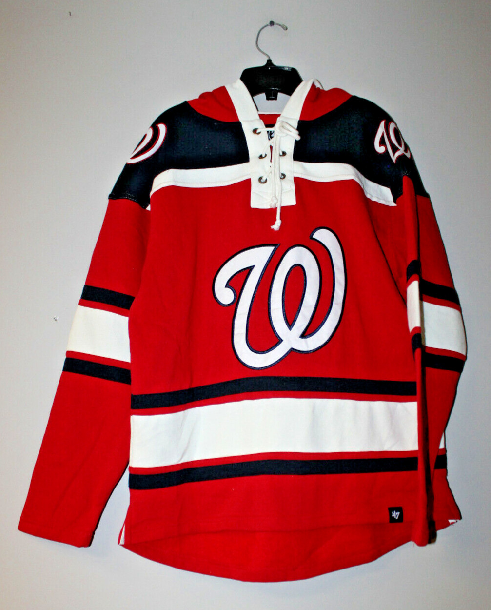New MLB Washington Nationals Lacer jersey style mid weight cotton hoodie men XXL