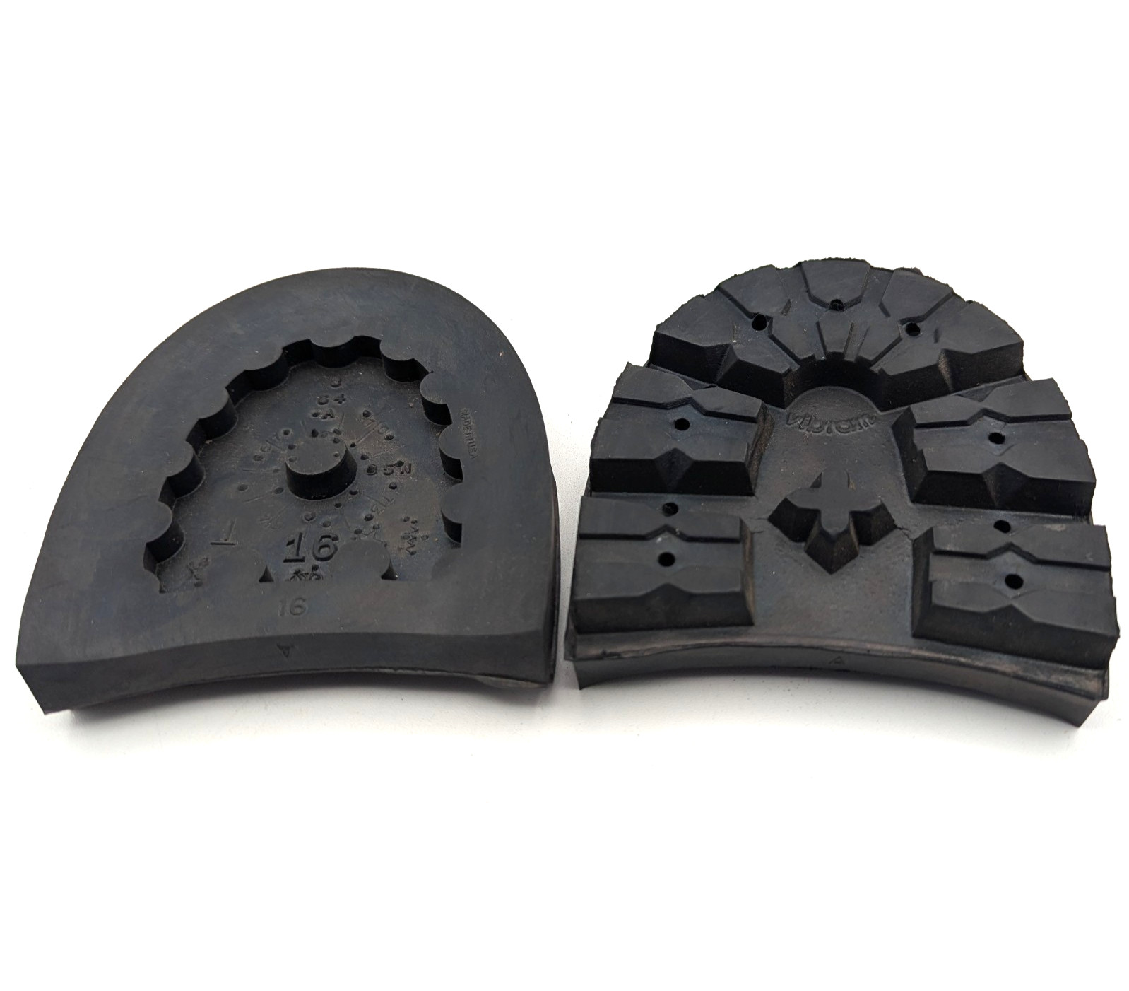 Vibram 100 Montagna Heels SBR Solid Size 16 Rugged Outdoor 1 Pair Black