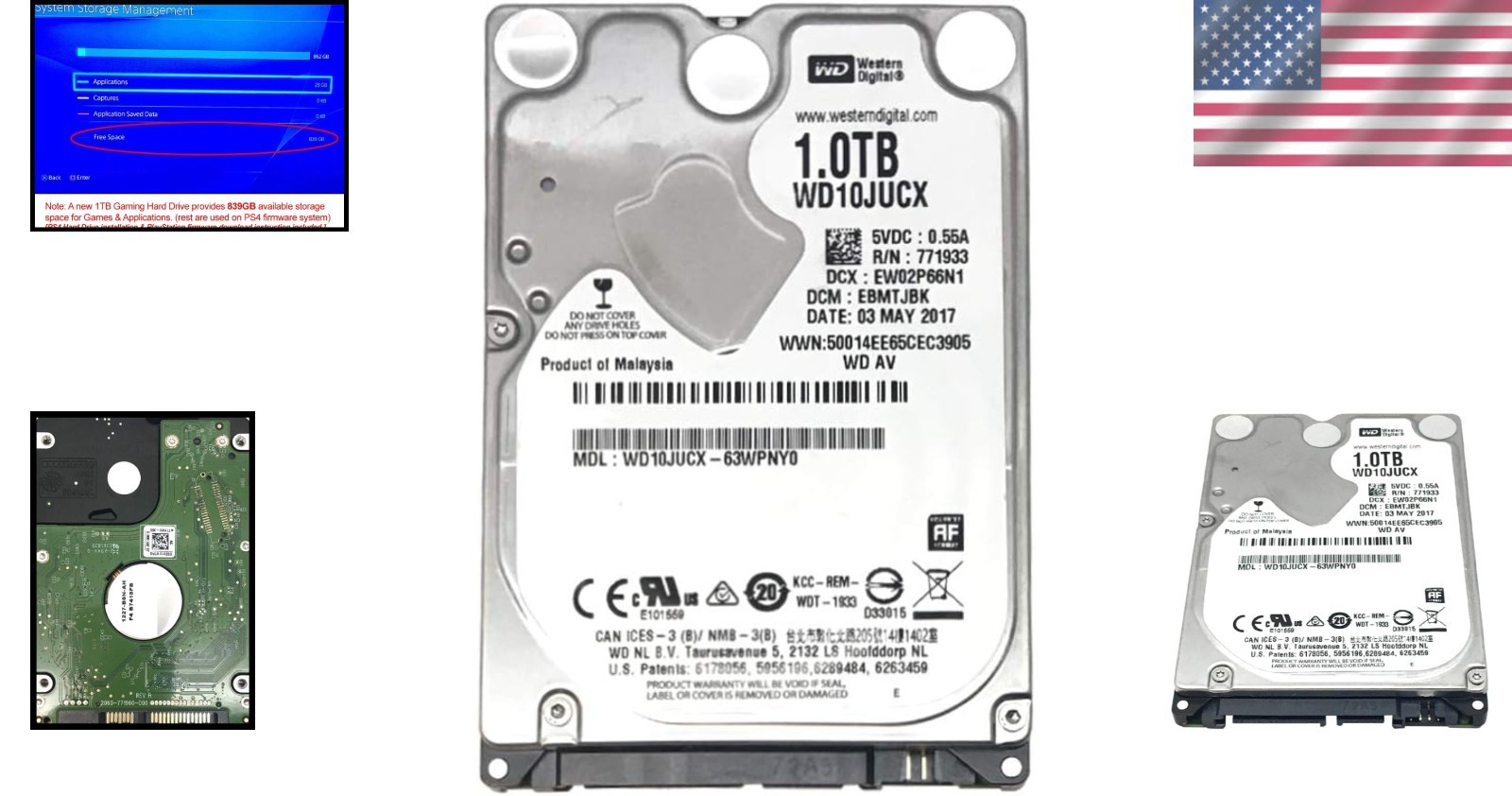 1TB PS4 Hard Drive Replacement - 5400RPM, 16MB Cache Buffer