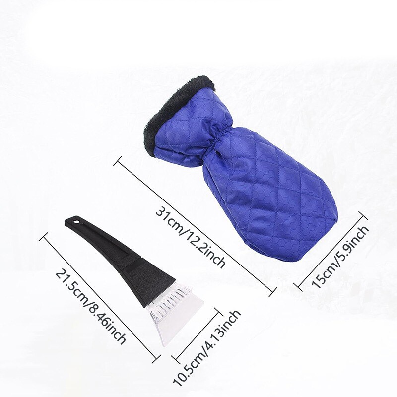 1Pc Ice Scraper Snow Frost Scrapers Glove Car Windscreen/Windows Cleaning Blue @