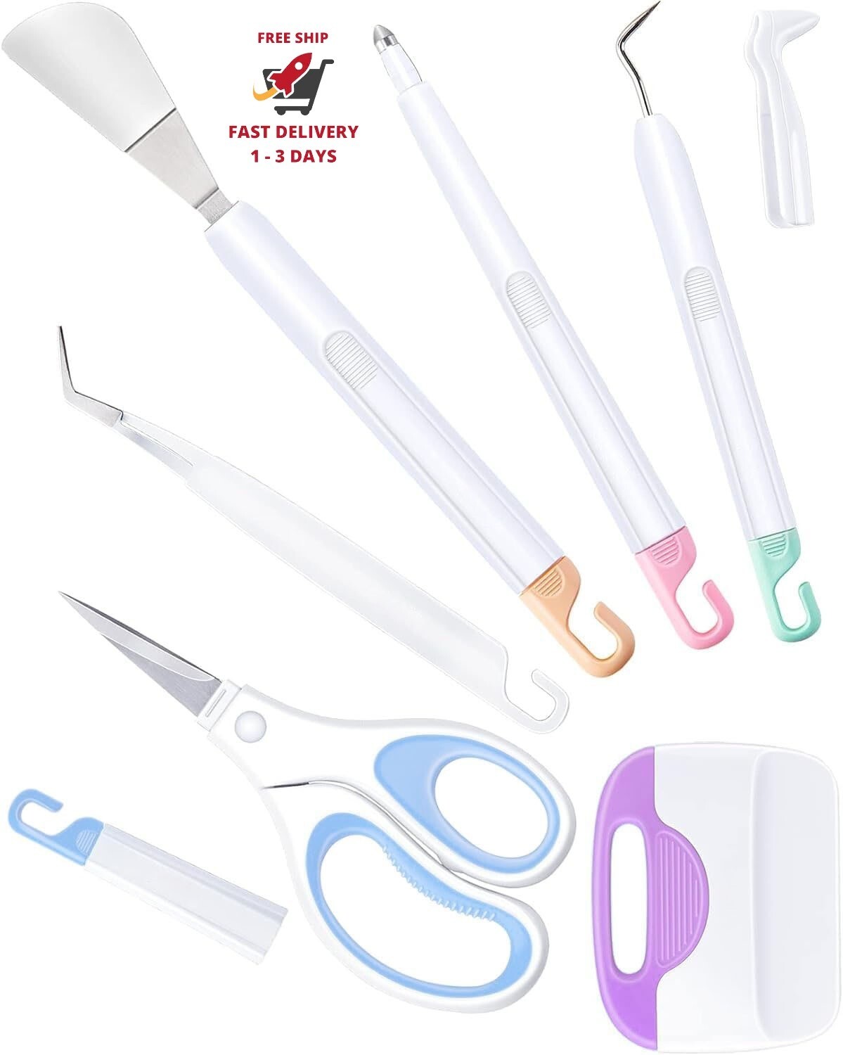 Herramientas de deshierbe para vinilo, juego básico de 6 piezas para Cricut