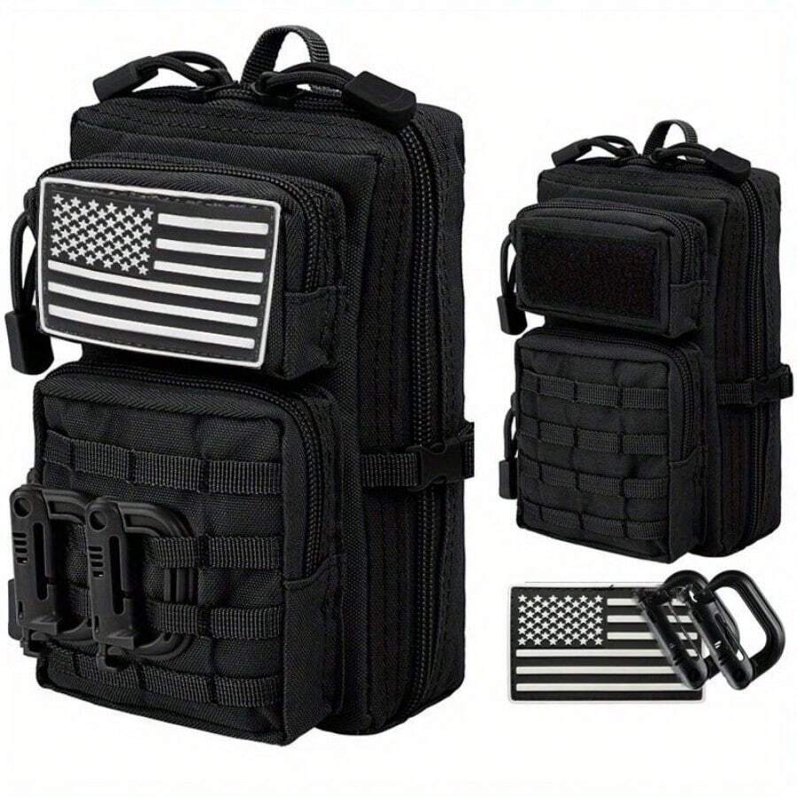 Tactical Molle Zippered Pouch EDC Waist Pack Hiking