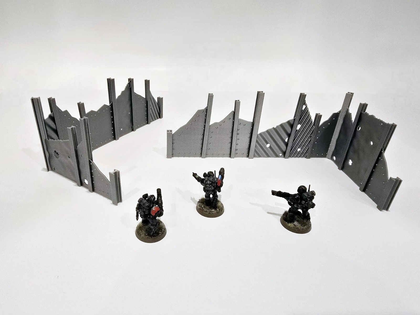 3d Printed Terrain Orc Scrap Long Walls Barriers Set A Great for 40K / Kill Team