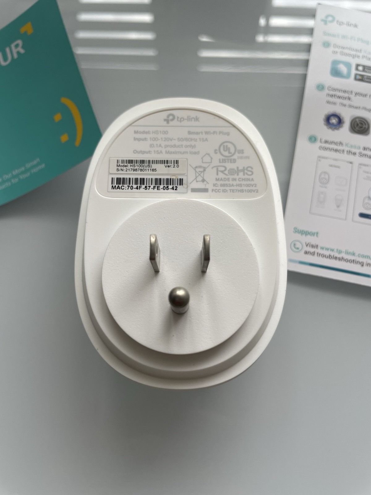 TP-Link HS100 Smart WiFi Plug Compatible W/ Alexa & Google Assistant - White
