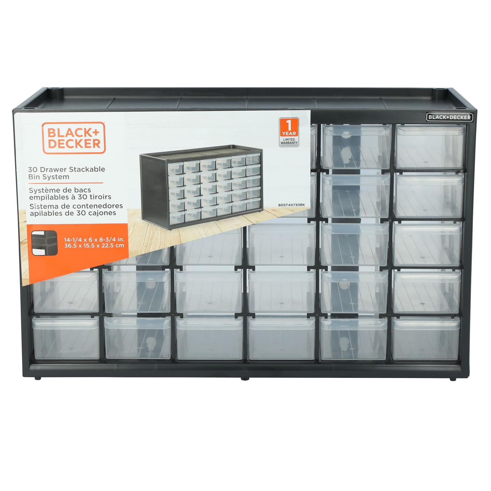 BLACK+DECKER Bd Small 30 Drawer Bin System Blk - BDST40730BK
