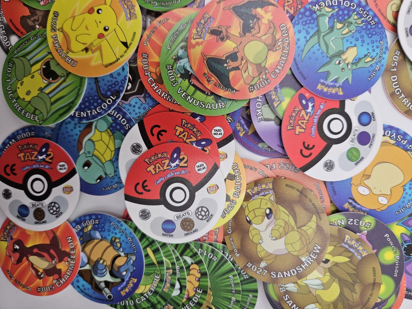 Pokemon Tazos 2002 Version Full Set Of 151 Pokemon Figures Tazos U.S Seller