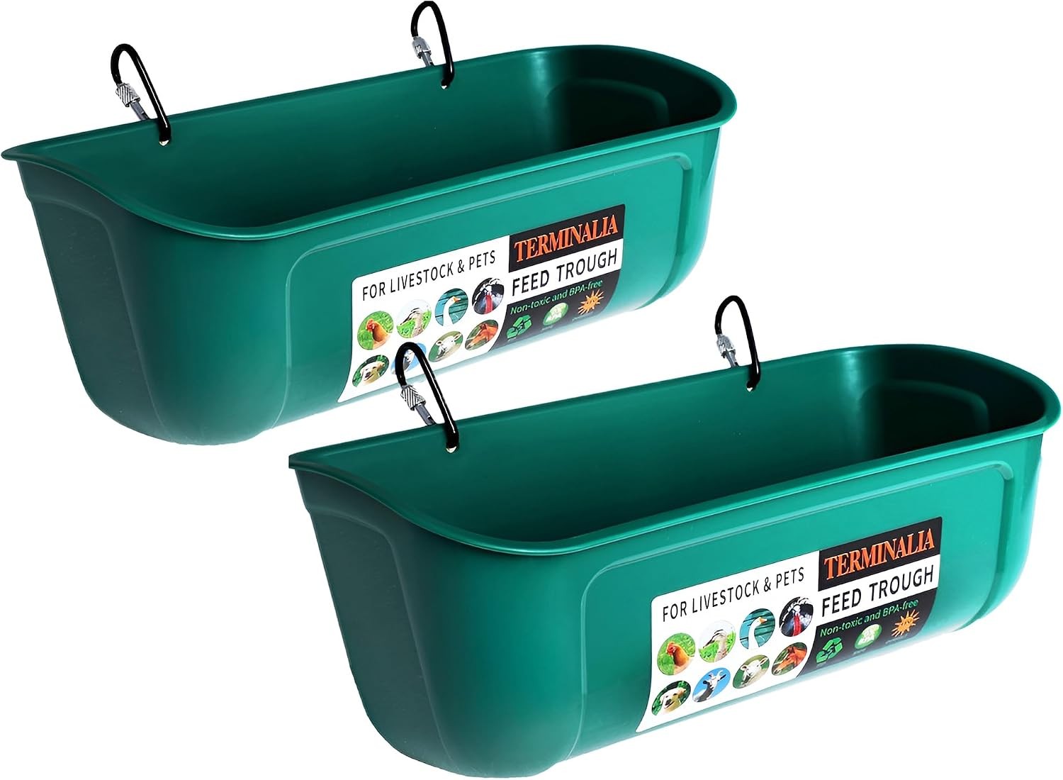 Hanging Chicken Feeder Duck Waterer, 2.6 Quart Medium Capacity, No Spill Poultry