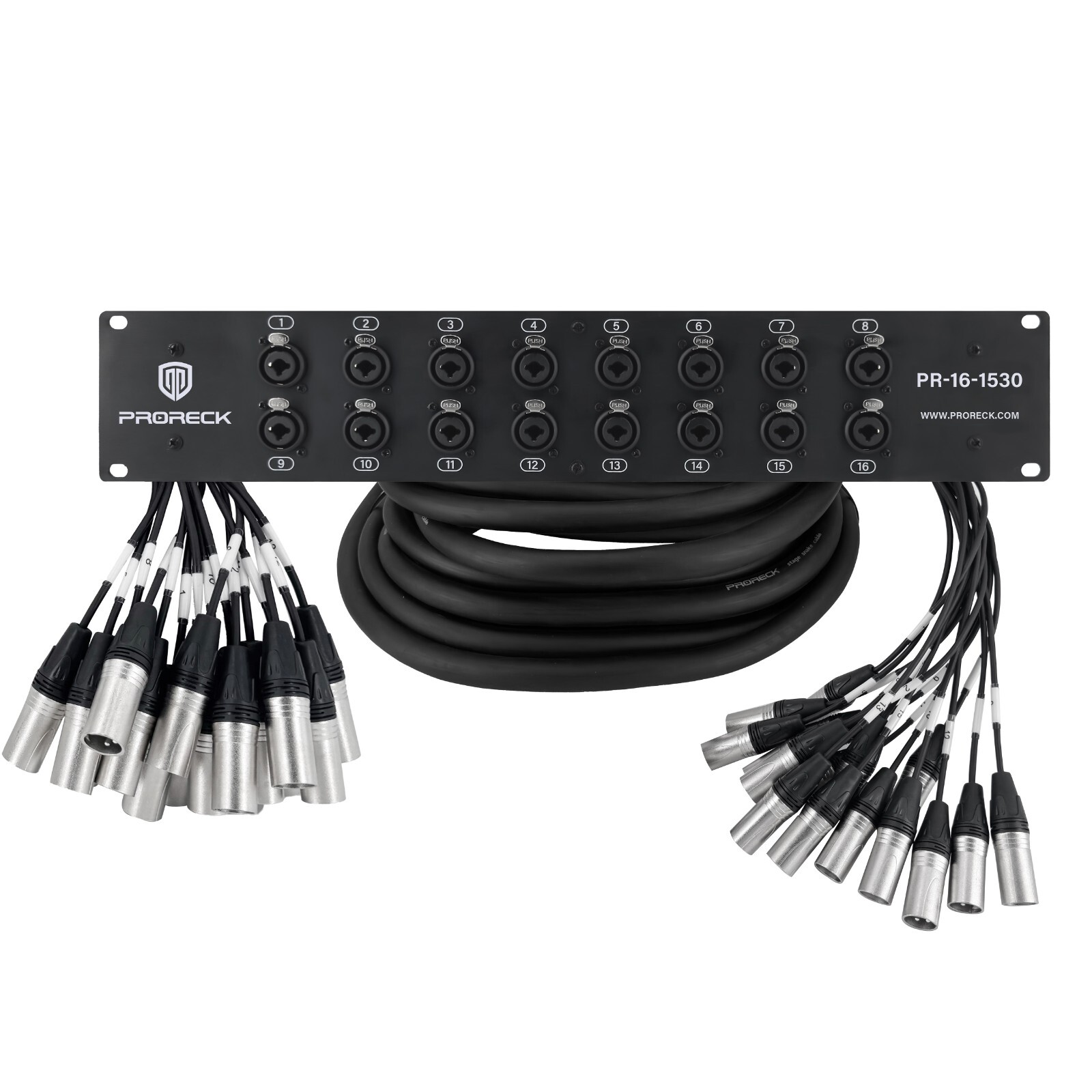 RK DJ Mount TRS XLR Combo Splitter Snake Cable  (15*30'') 16Channel 2U