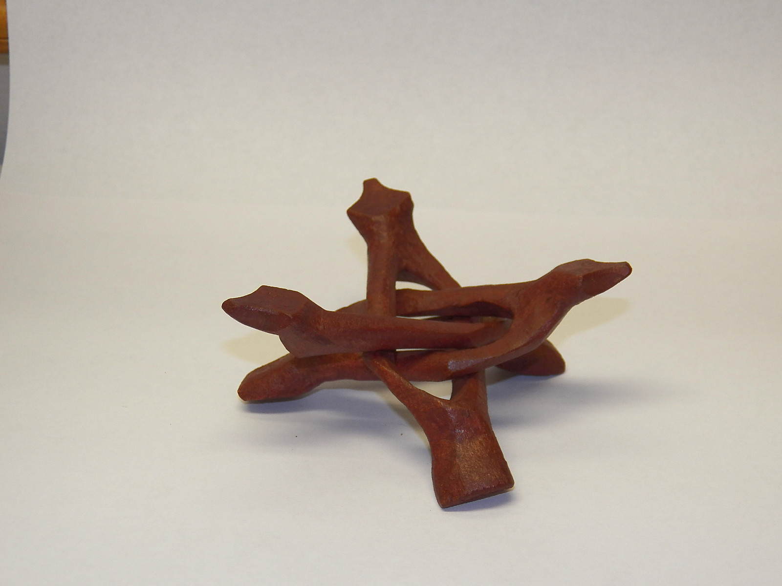 10 (5-Md 5-Sm) DISPLAY STAND STANDS Carved Wood 3-legs  Mineral Fossil Specimen