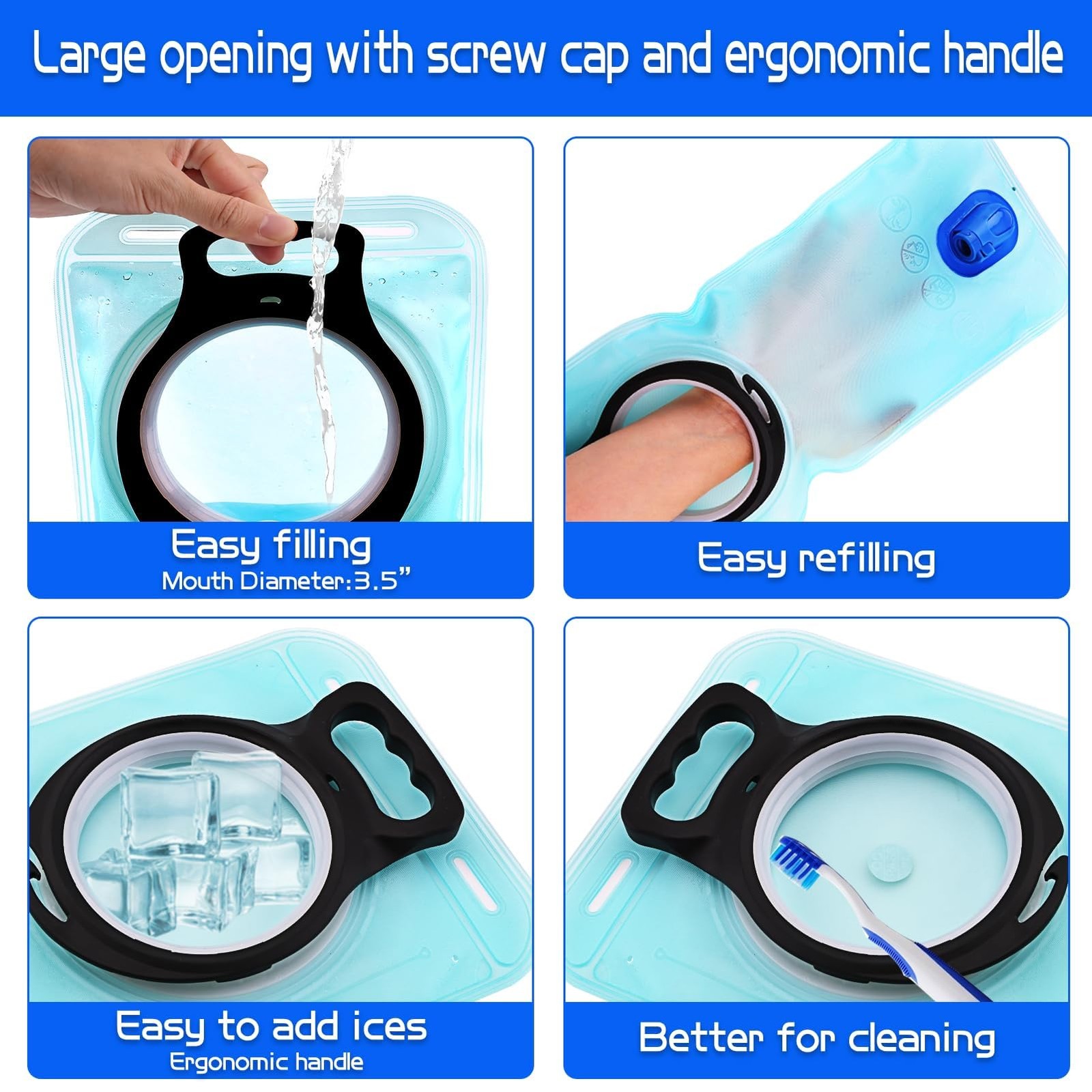 Hydration Bladder, 1.5L Water Bladder for Hiking Backpack Leak Proof Water Re...