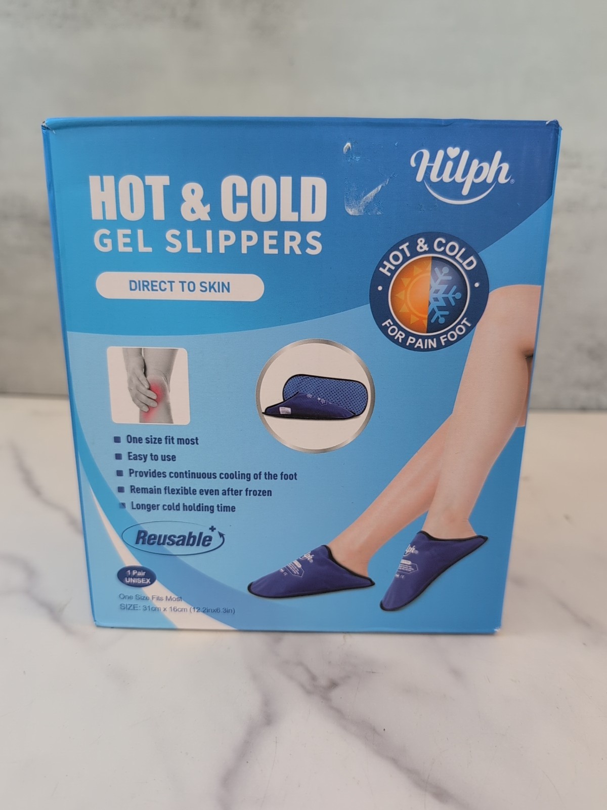 Hilph Hot & Cold Therapy Gel Slippers for Plantar Fasciitis & Foot Pain NEW