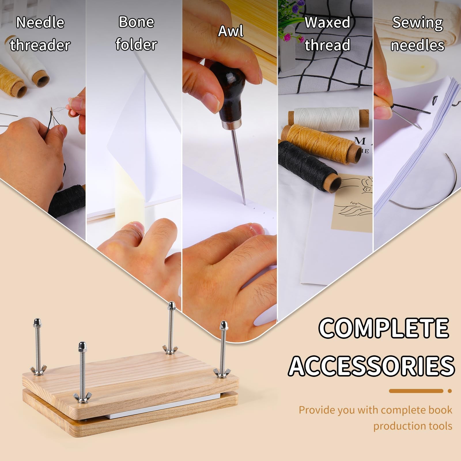 JUPEAN Book Binding Kits, Bookbinding Supplies, Bookbinding Kit for Beginners...