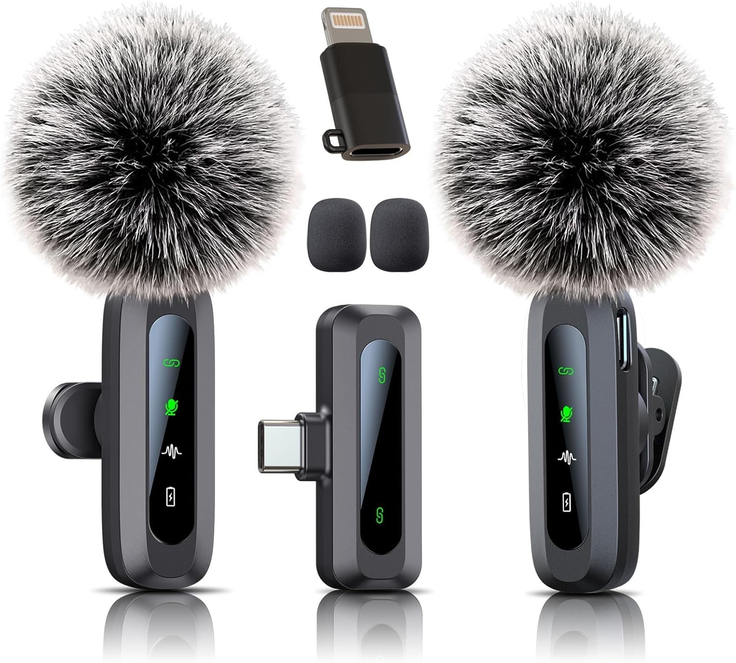2 Microfono Pequeño Mini Inalambrico Para Celular Android Tipo C Reduccion Ruido