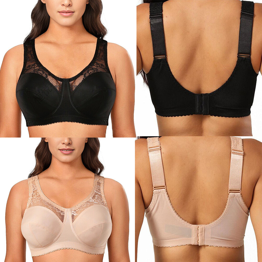 Women Bras Large Bosom Sexy Lace Lingerie Large Cup Non-padded Soft Brassiere bh
