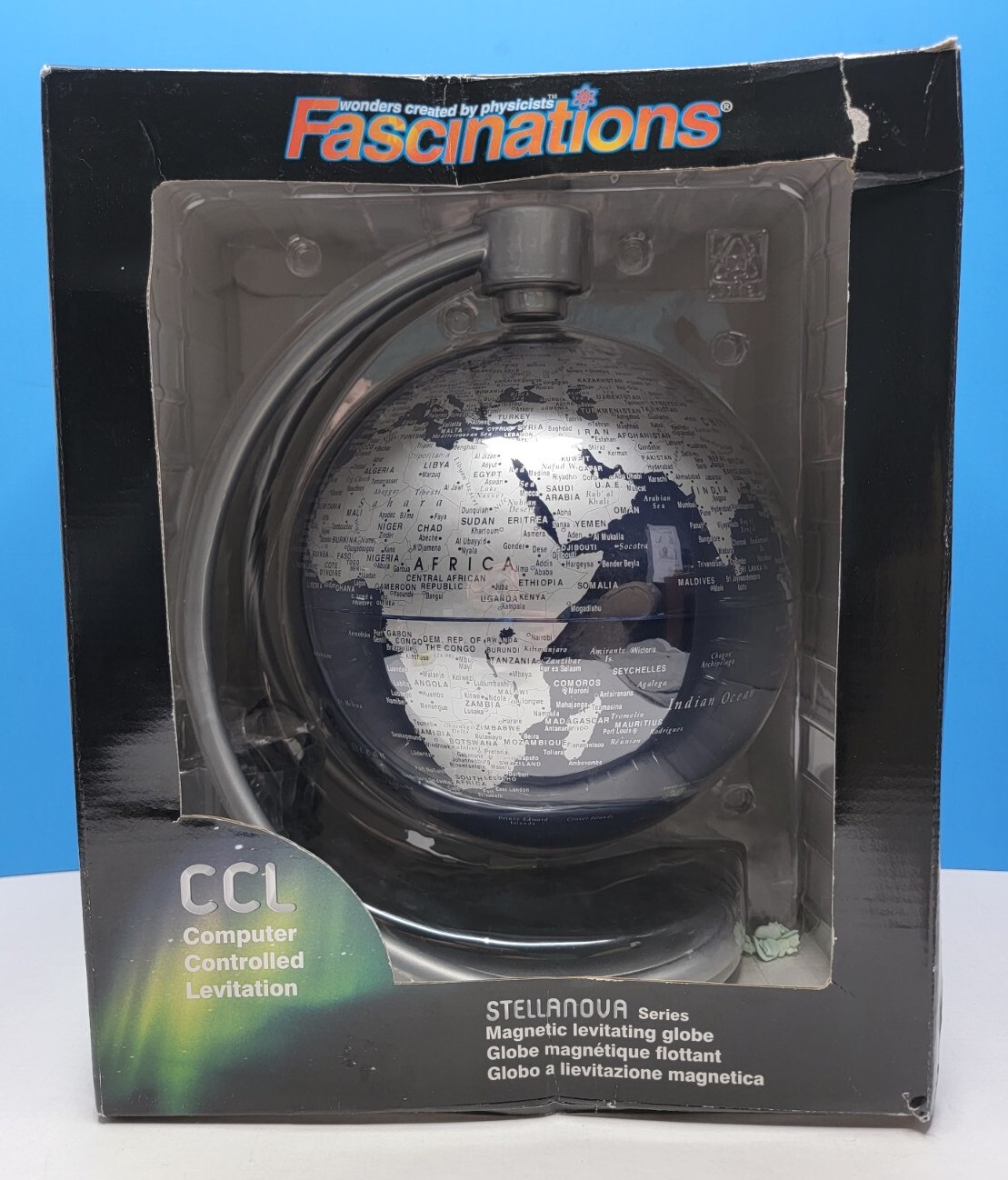 Fascinations World Map Globe Floating Magnetic Levitating Globe. 8" (Read Desc)