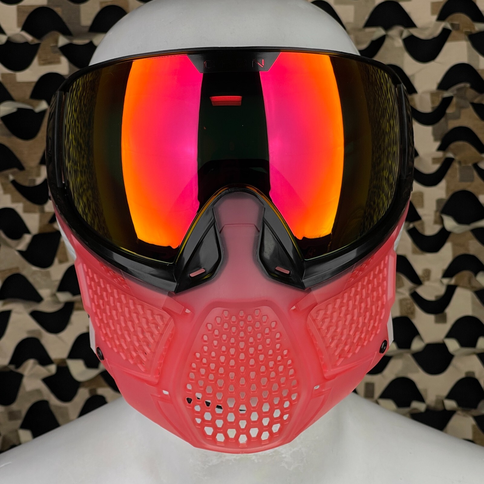 NEW Carbon CRBN Zero Pro Paintball Mask (More Coverage) - Pink Lady - Red MIrror