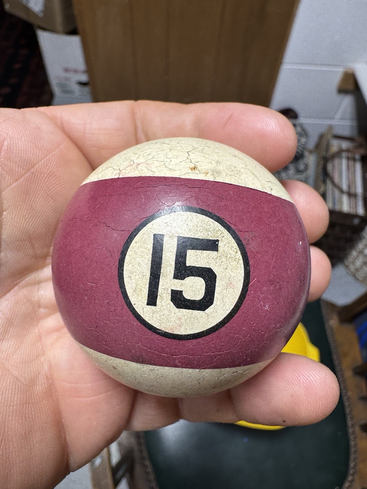 VTG Replacement Number 15 Clay Billiard Ball Pool Brunswick-Balke-Collender Co.