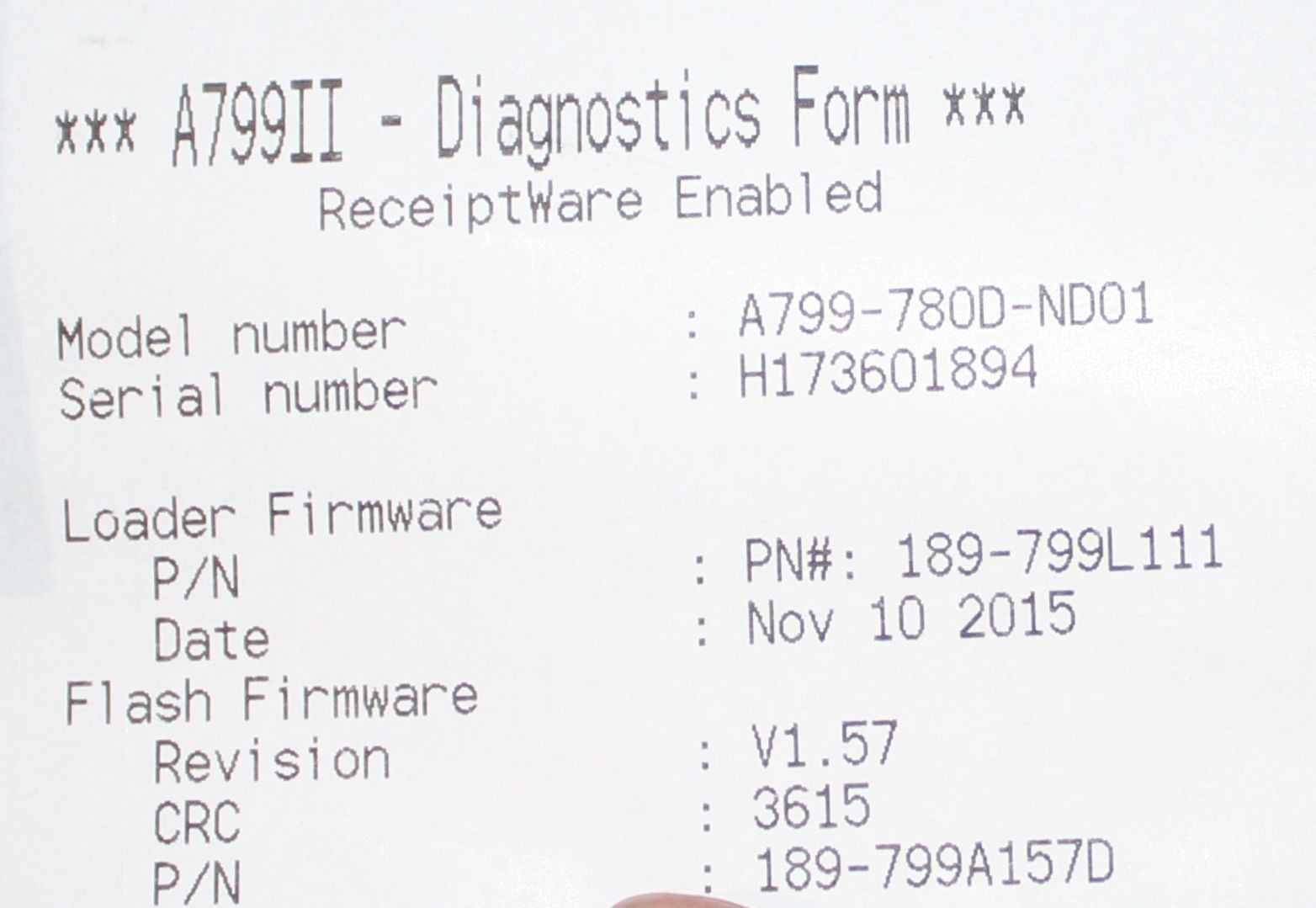 CognitiveTPG Thermal Receipt Printer Model A799-780D-ND01 - Tested
