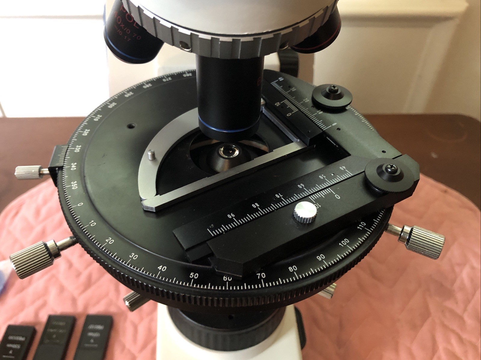 Simtrum Polarizing Microscope 203i Trinocular Camera/Bertrand/4-10-40-60 Extras!