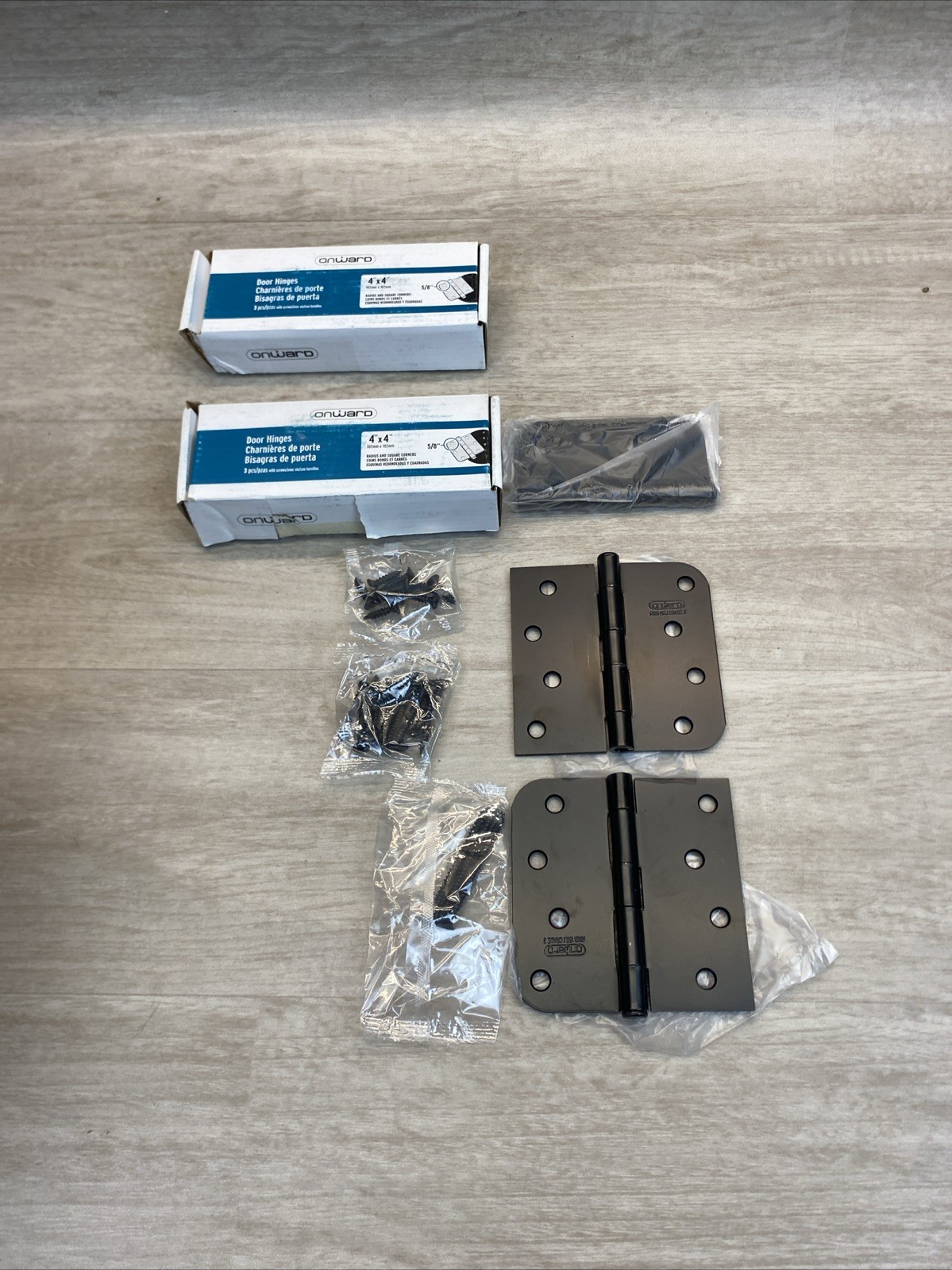 Heavy Duty 4" x 4" Door Hinges 5/8" Radius and Square Corners - 2 boxes of 3