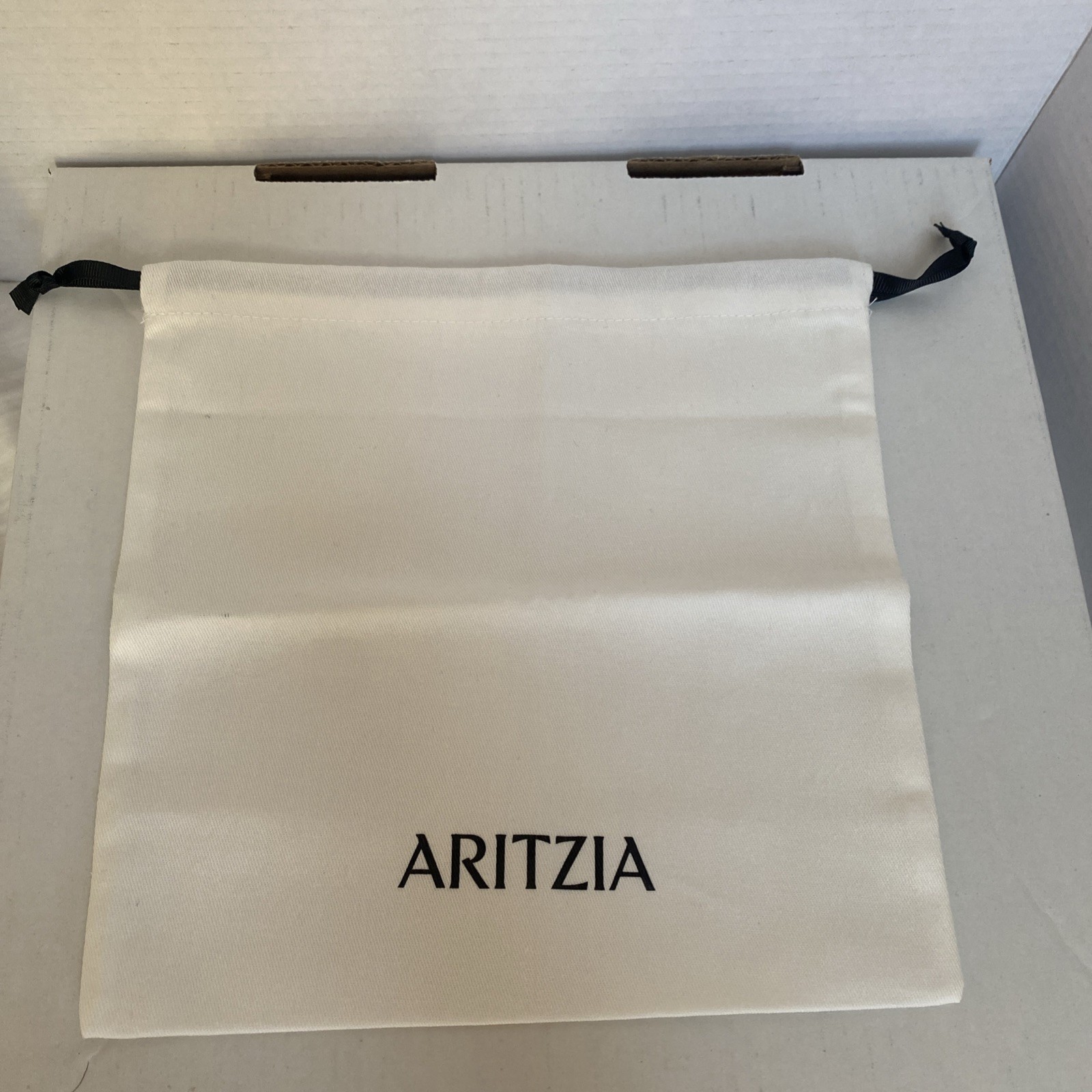 Aritzia Dust Bag 9.5”x9.75” White/cream And Black Luxury Brand Belt Bag
