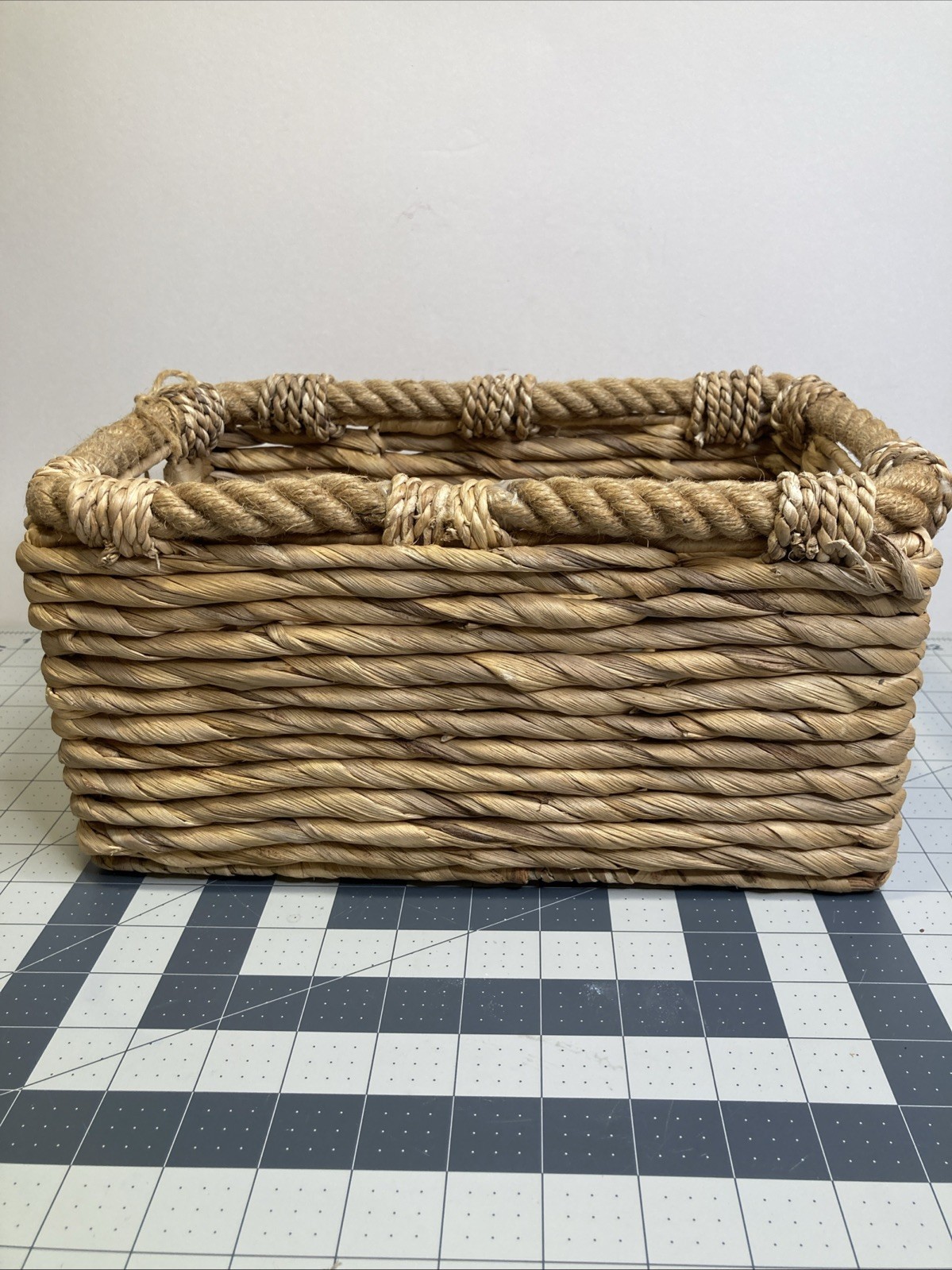 Tommy Bahama Wicker Rectangle Basket 12 L x 8 W x 6 H New Coastal Beach