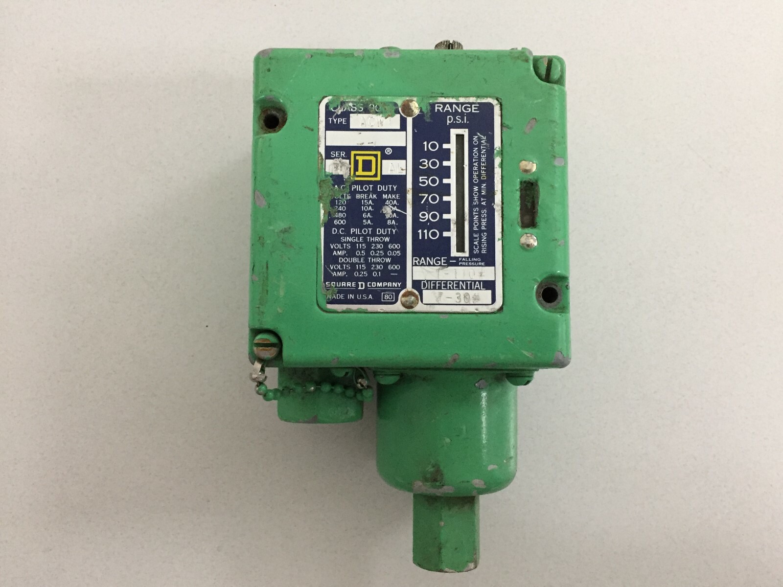 SQUARE D ACW1 PRESSURE SWITCH