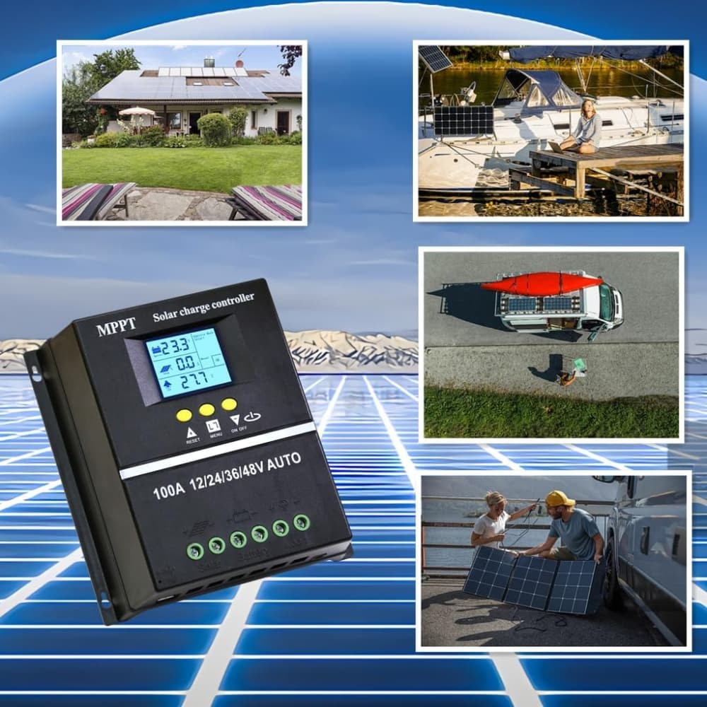 100A MPPT Solar Charge Controller LCD Display Battery Intelligent Regulator US