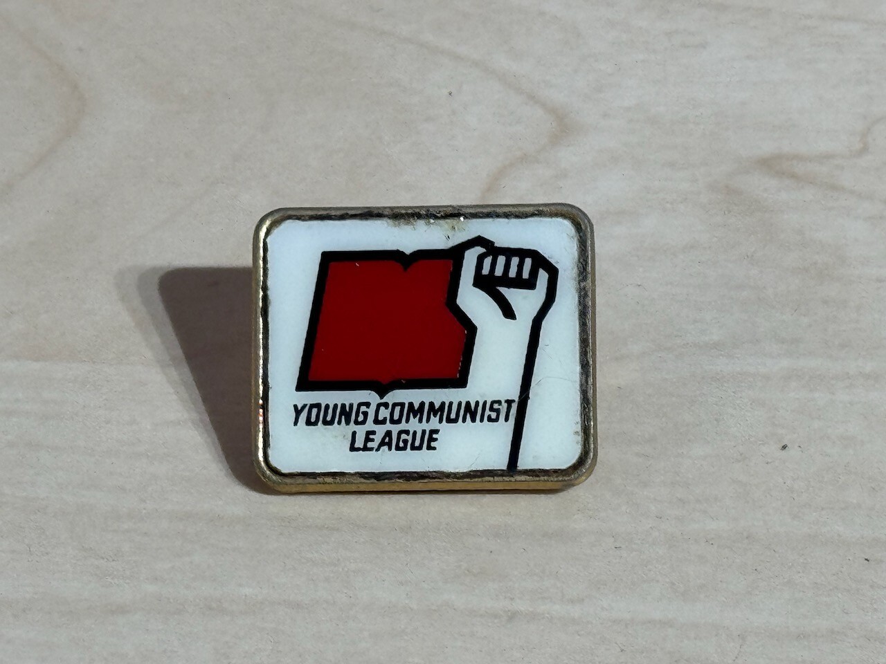 Vintage Young Communist League Insert Badge Political Politics