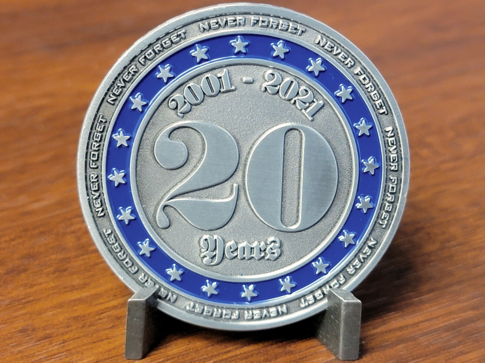 September 11th 20 Year Commemorative Challenge Coin - Never Forget