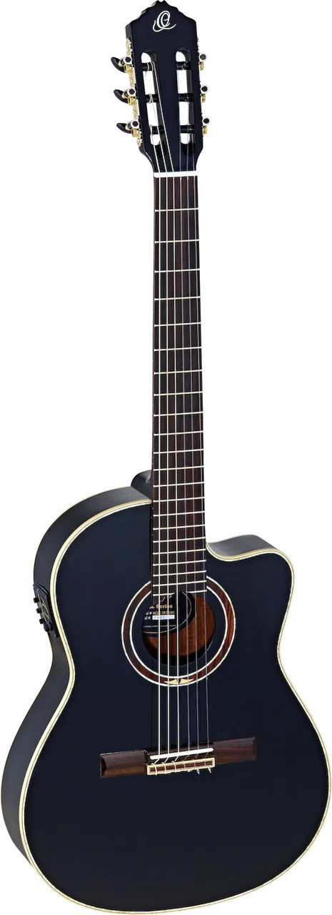 Ortega Guitars Feel Series Slim Neck Acoustic Electric Thinline RCE138-T4BK