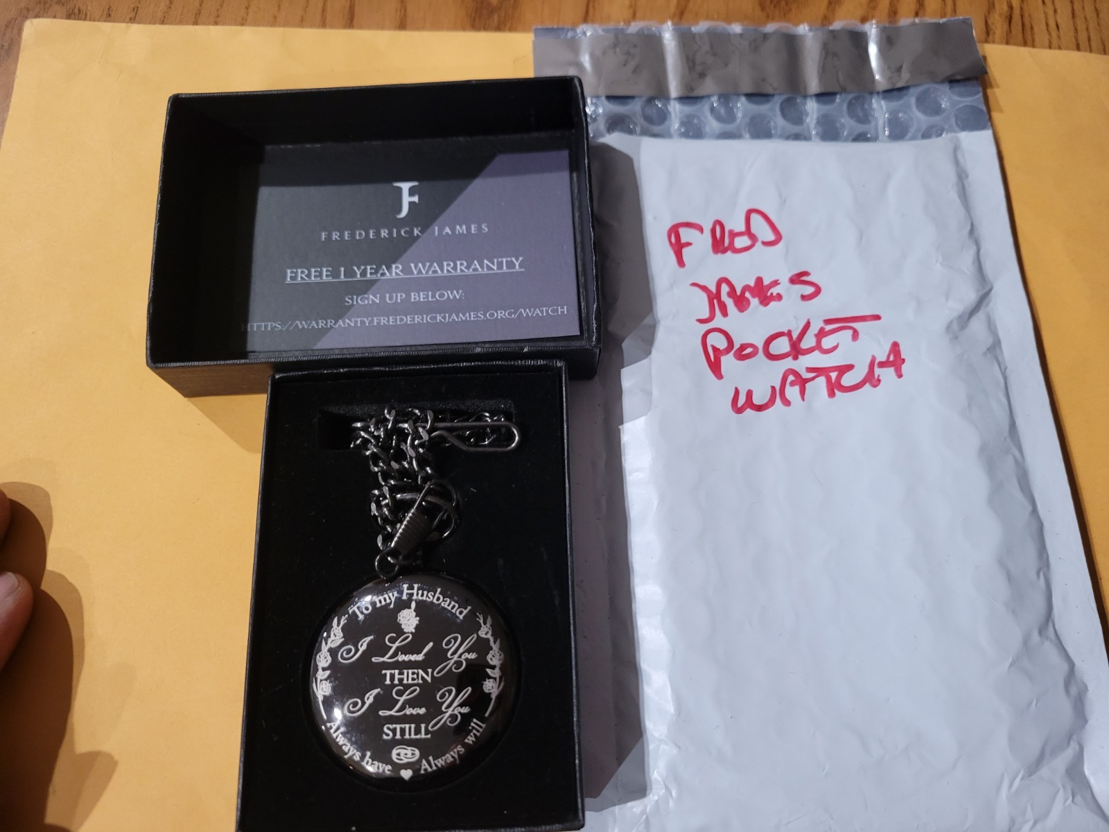 Frederick James 'To My Husband’ Quartz Pocket Watch Anniversary Gift IN BOX