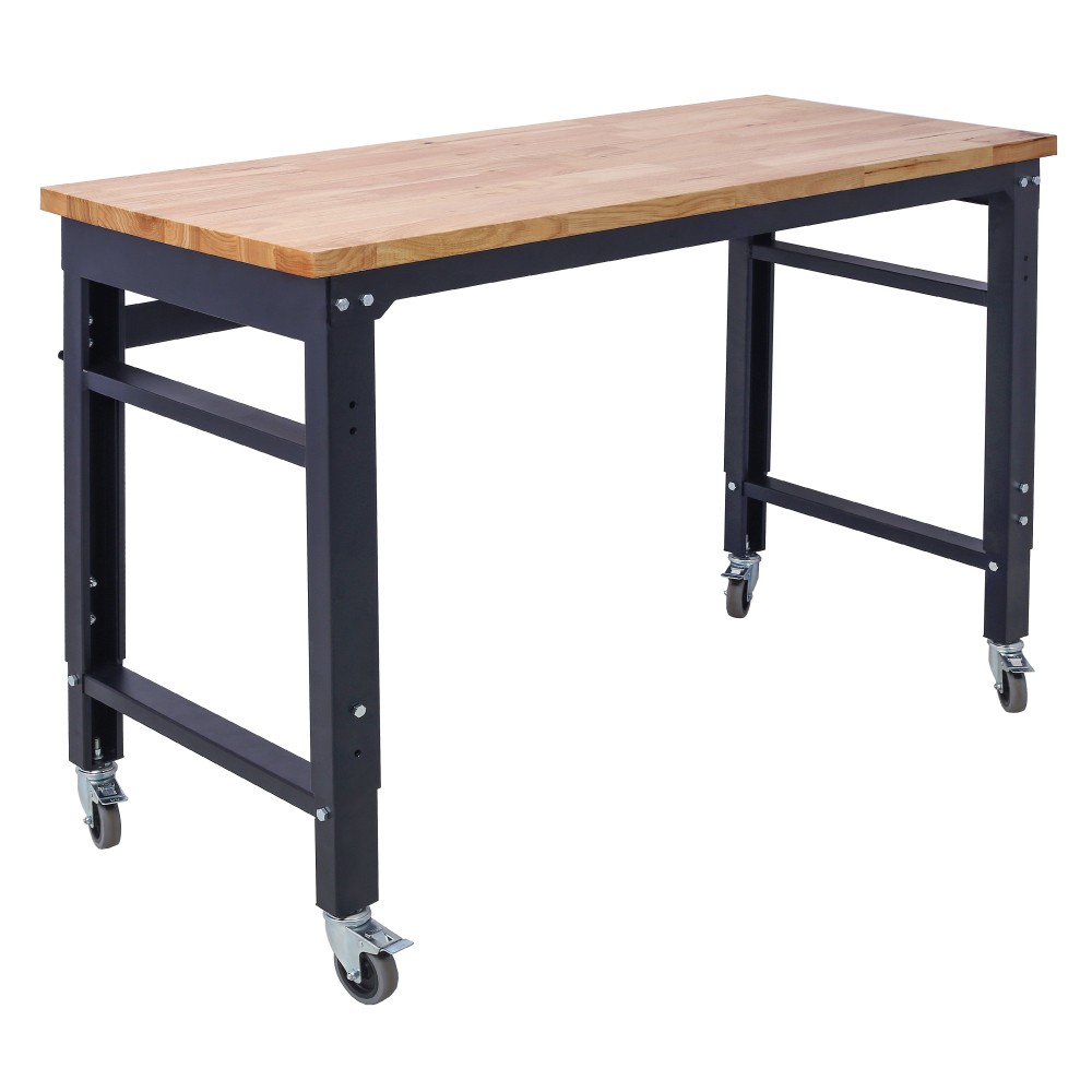 Workbench-Rolling Workbenches for Garage-Adjustable Height, Workshop Tool Bench