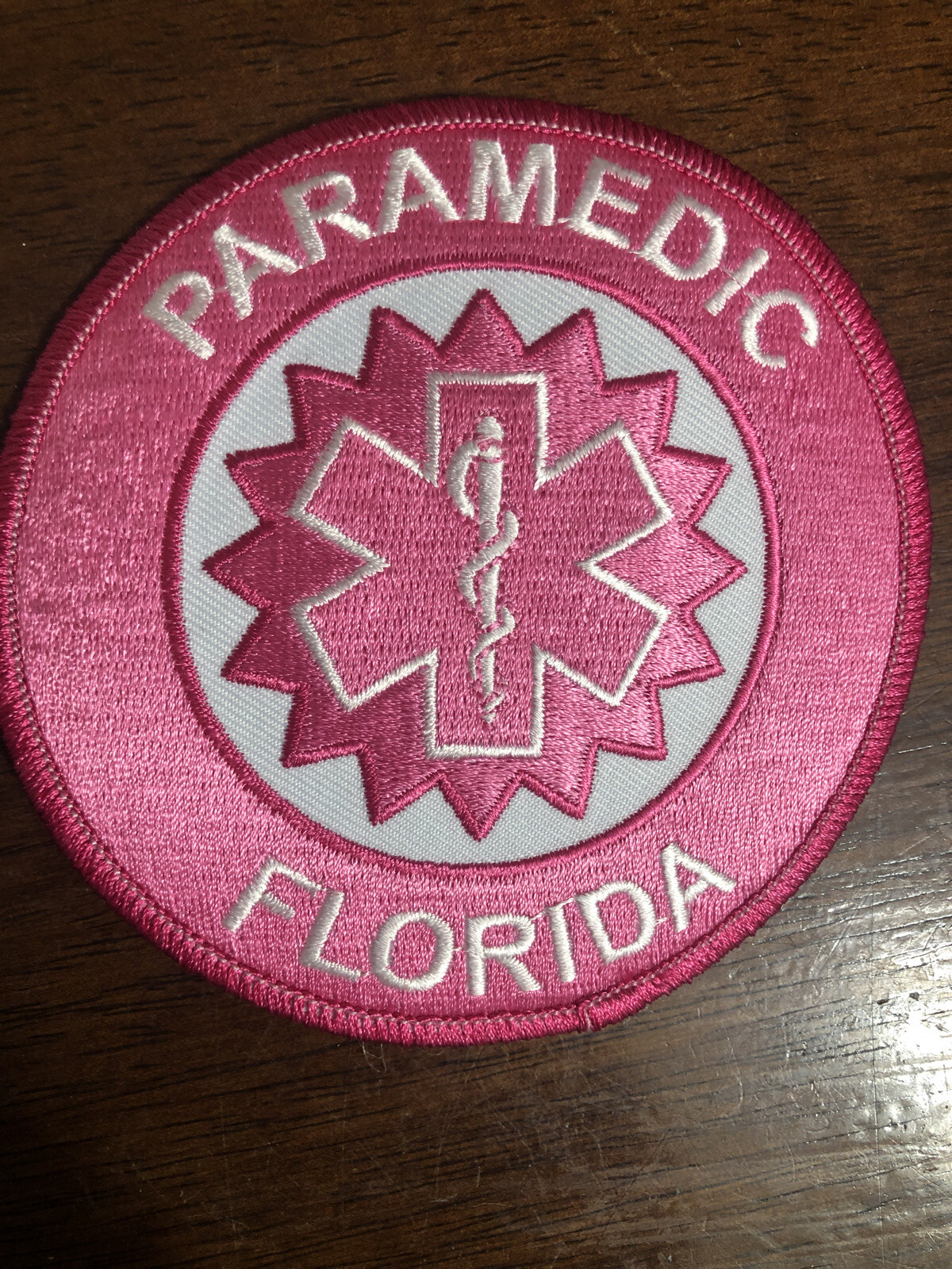 FL Paramedic  Patch  - PINK Breast Cancer Awareness - 4" - FREE SHIP