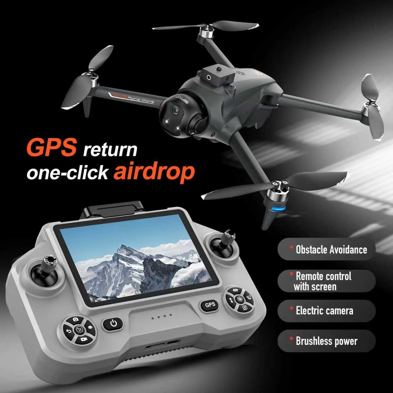 YL059 GPS Return Drone 4K Camera Lightweight Foldable FPV Transmission w/ Screen