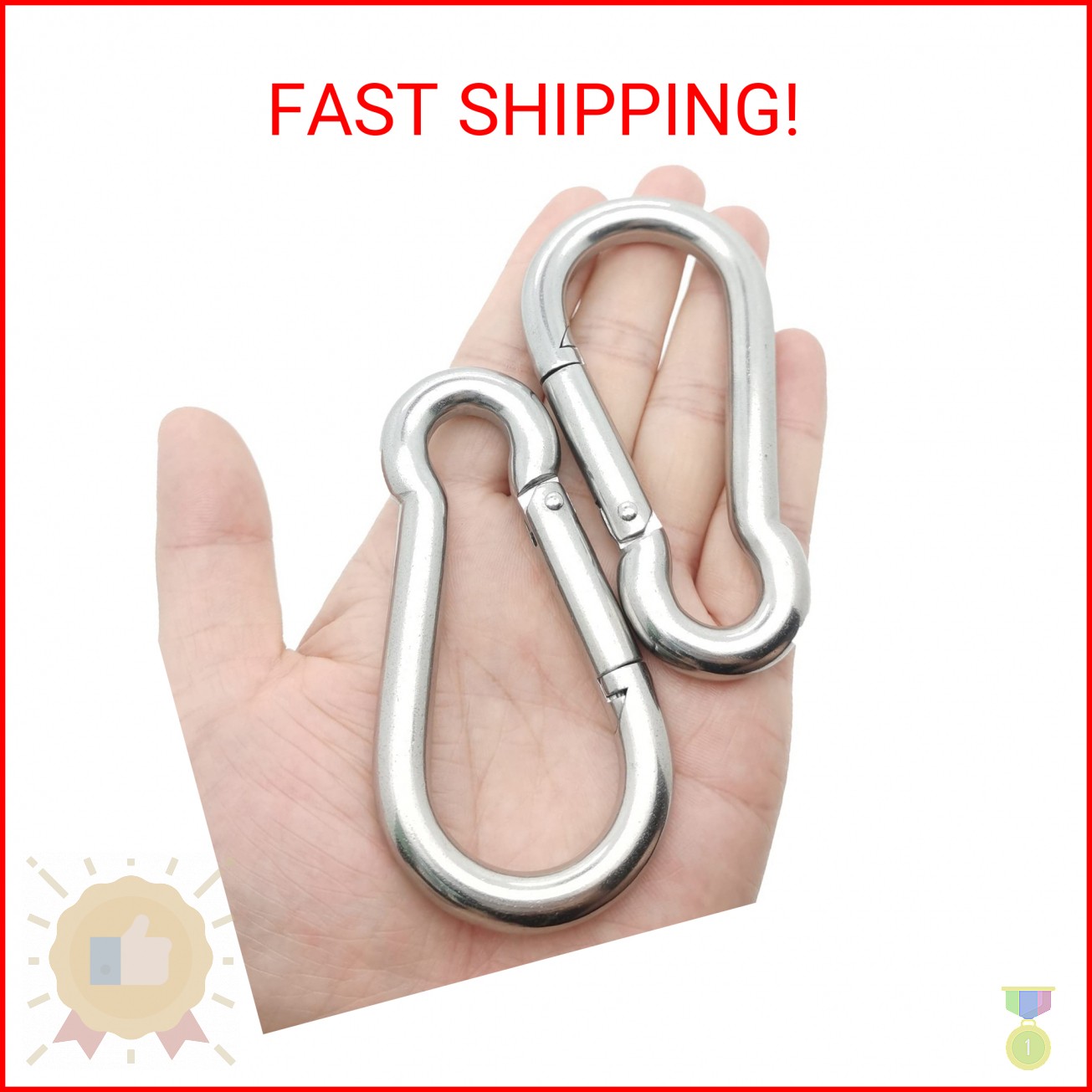 4 Inch Spring Snap Hook, 304 Stainless Steel Light Duty Clip for Keys, Bag, Home