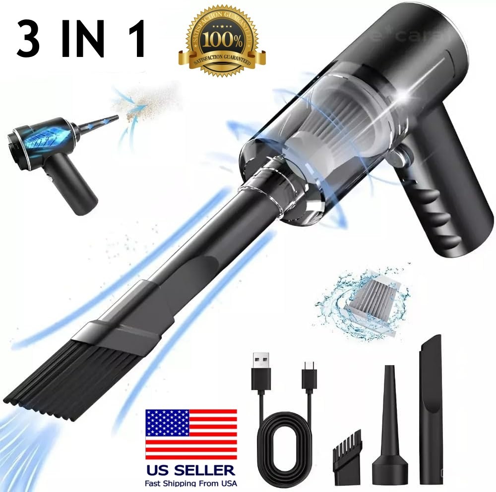 Mini Car Vacuum Cleaner Cordless Handheld Portable Rechargeable Lightweight Home
