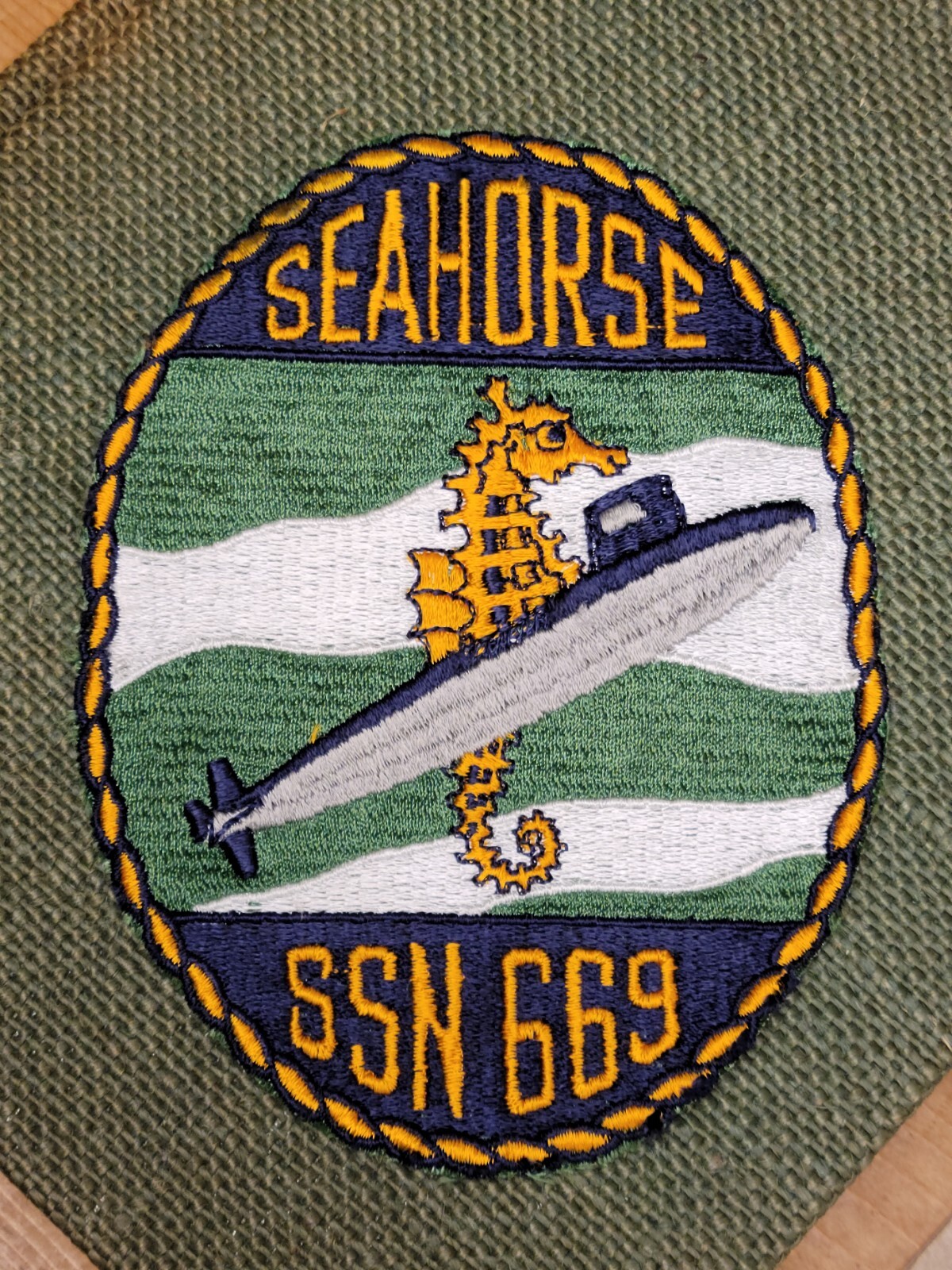 Vietnam Era USS Seahorse Patch SSN 669 Japanese Made Patch US Navy Submarine