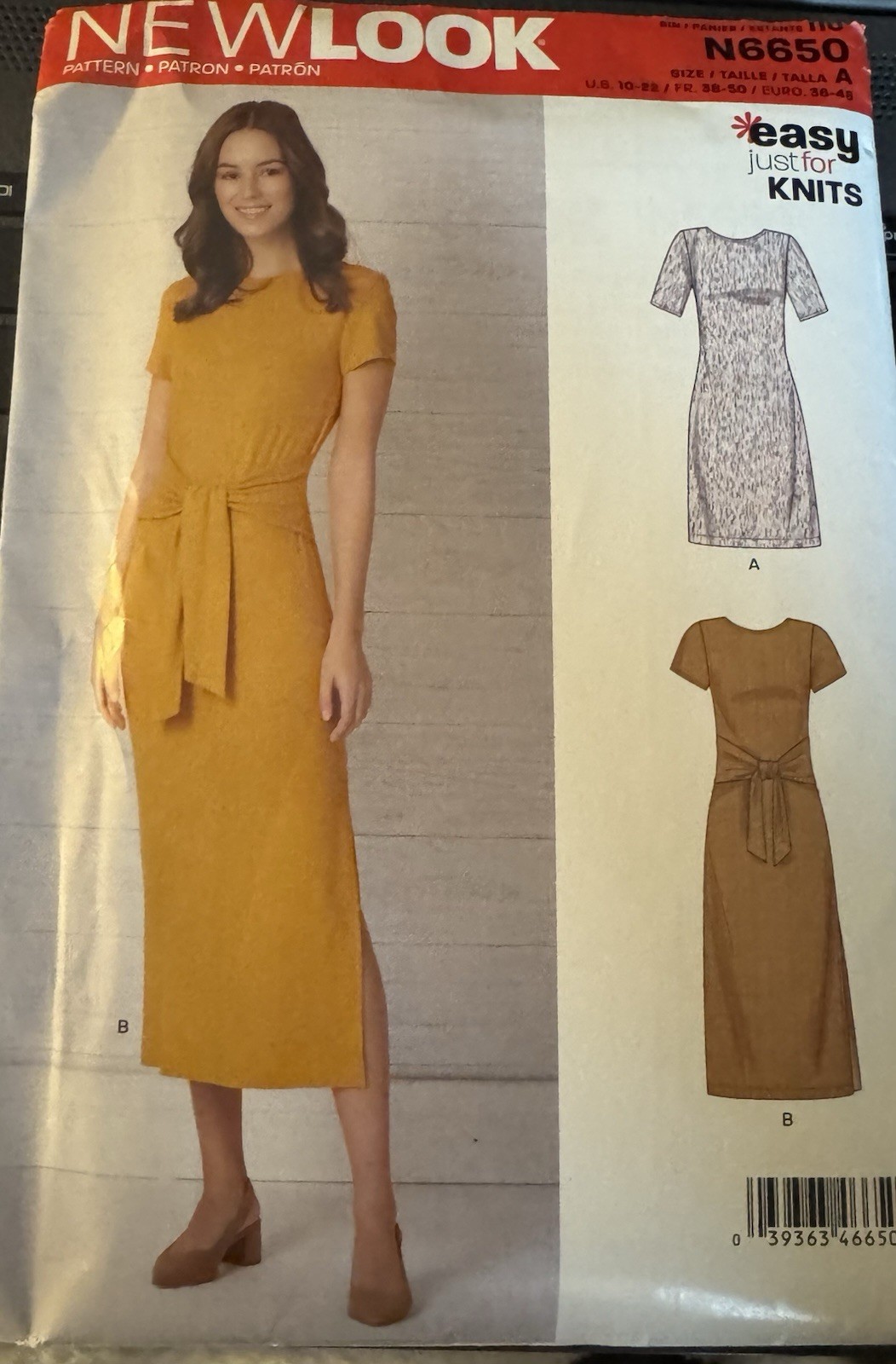 New Look just for knits pattern N6650 Misses Dress sz 10,12,14,16,18,20,22 uncut