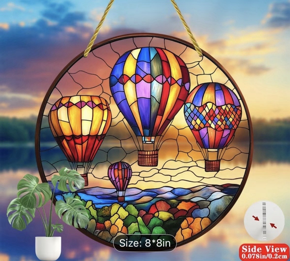 Four Beautiful Balloons  Suncatcher  - About 8” Diameter - Last One!