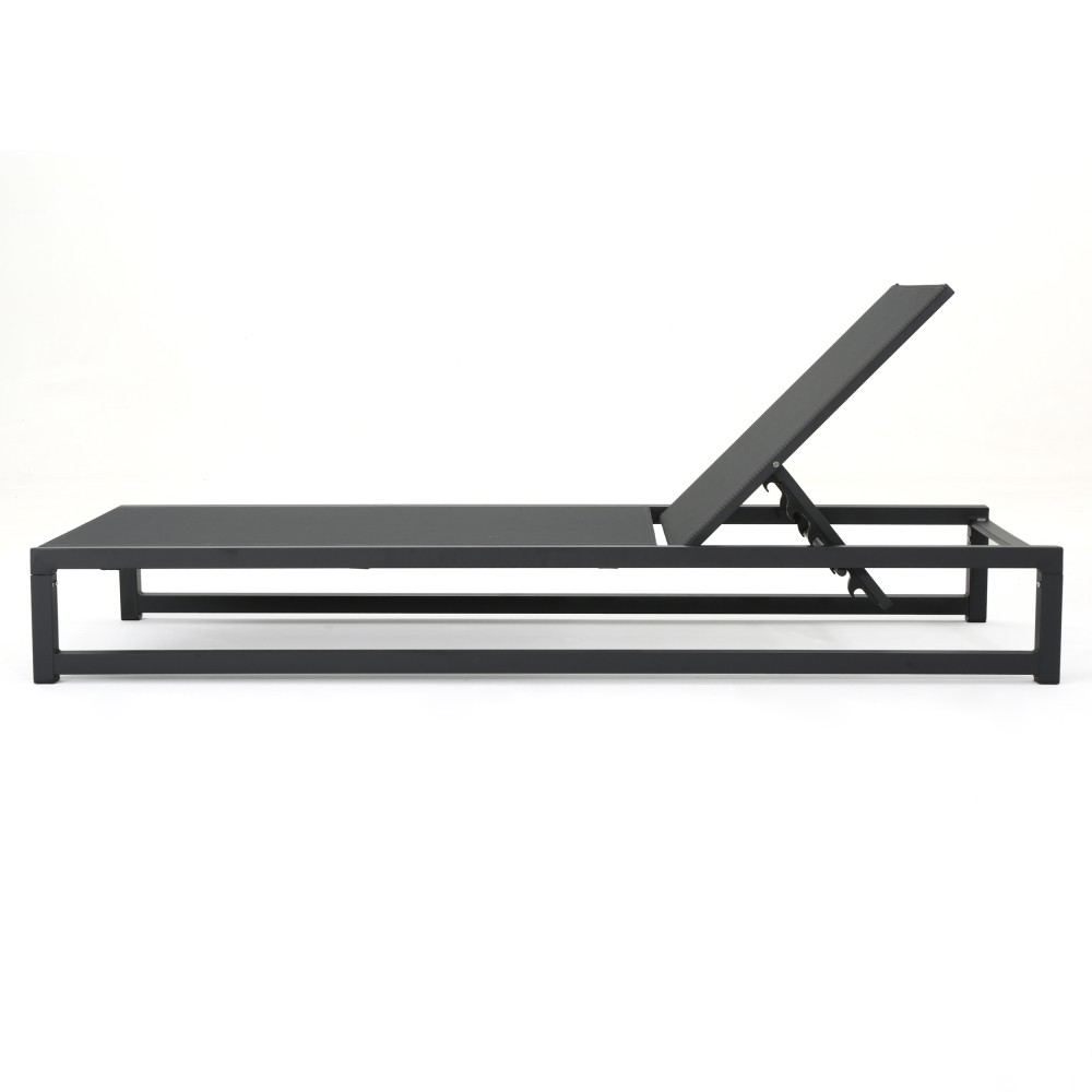 5-Level Adjustable 2-Piece Outdoor Chaise Lounge, Durable Aluminum Frame