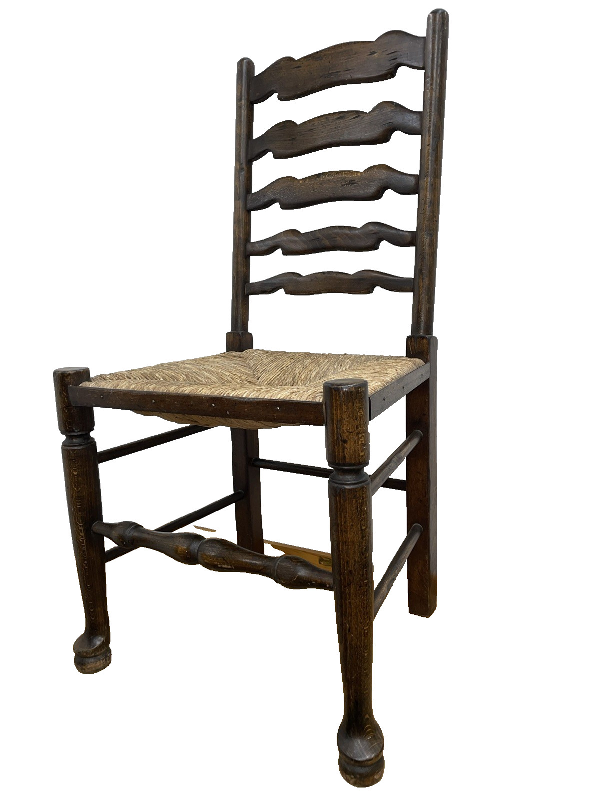 Continenal Ladderback Dutch foot Chair Rush seat beechwood